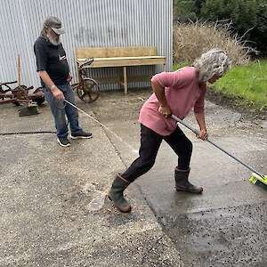 Pani and Eric help tidy the site